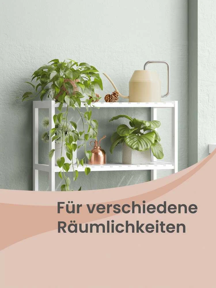 Songmics Keturių aukštų bambukinė lentyna, balta