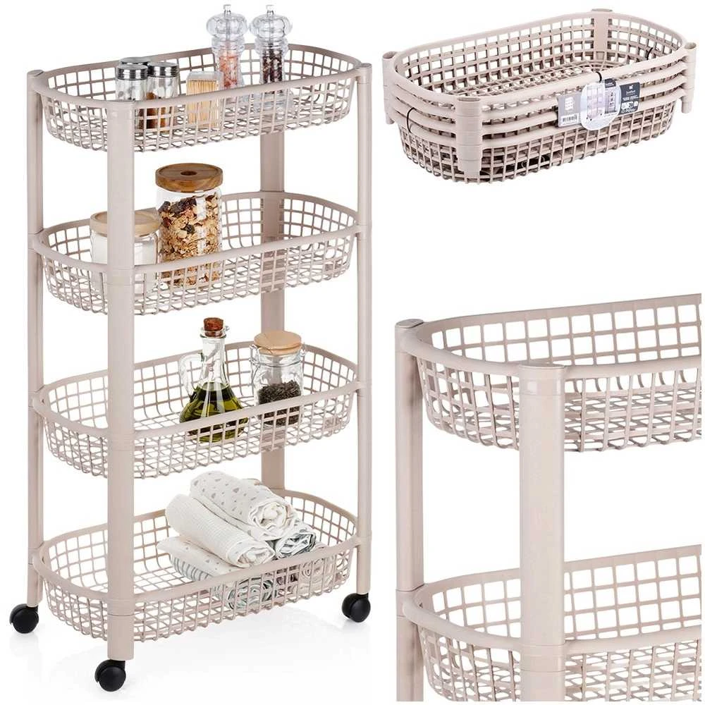 KOOPMAN Mobilus 4-tiekis vežimėlis 46,5x26x79 cm - Sandėliavimo trolis