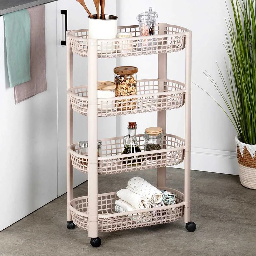 KOOPMAN Mobilus 4-tiekis vežimėlis 46,5x26x79 cm - Sandėliavimo trolis