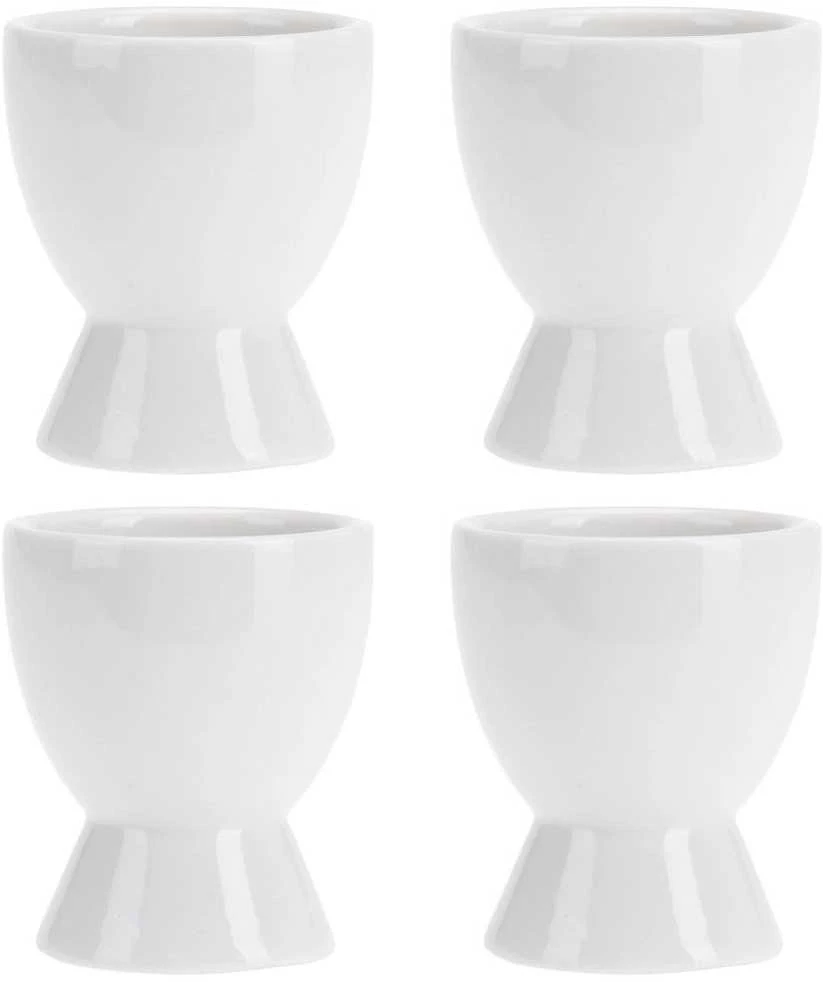 Excellent Houseware Indeliai kiaušiniams su šaukšteliais 4 vnt.iš porceliano