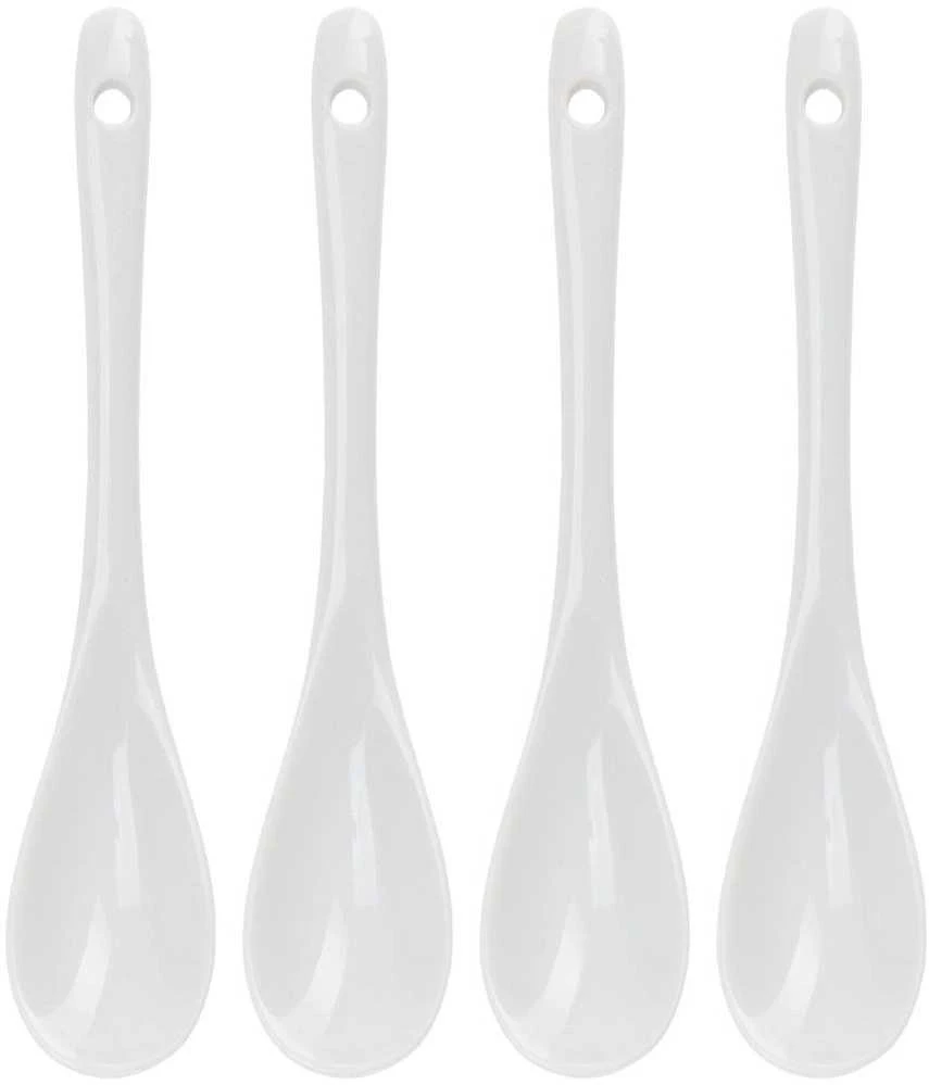 Excellent Houseware Indeliai kiaušiniams su šaukšteliais 4 vnt.iš porceliano