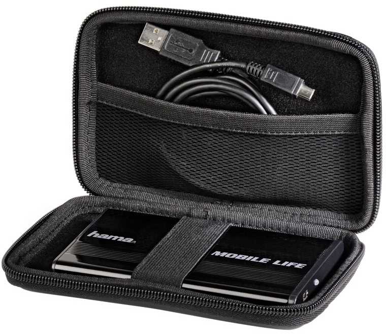 Išorinio kietojo disko dėklas Hama E.V.A. HDD 2.5" išorinio kietojo disko dėklas, juodas