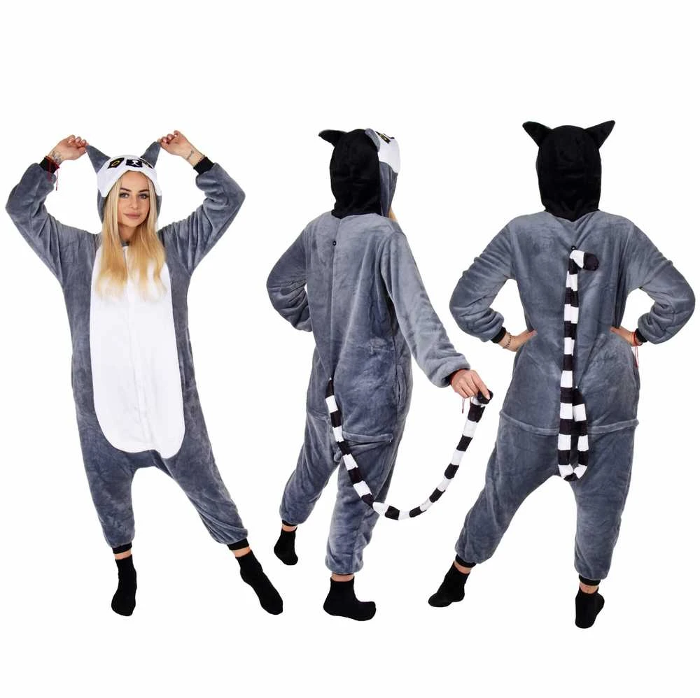 Kigurumi pižama su lemūro raštu Springos HA7343, dydis M