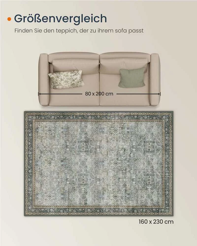 Songmics Kilimas 160x230 cm graikinio riešuto spalvos