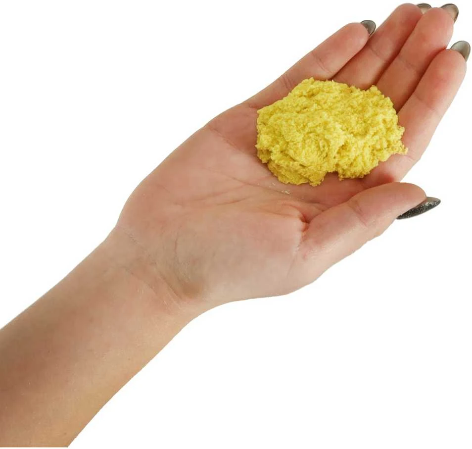 Kinetinis smėlis maišelyje 1kg, Geltonos spalvos