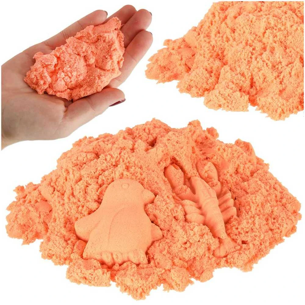 Ikonka Kinetinis smėlis 1kg maišelyje oranžinis