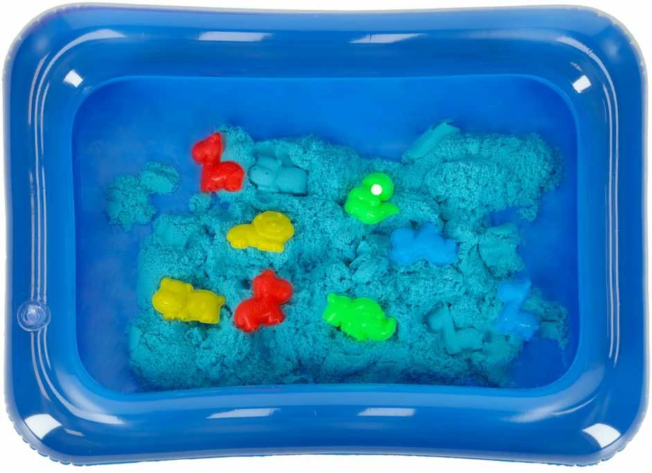 Kinetinis smėlis kibirėlyje 1kg melės mėlynos spalvos