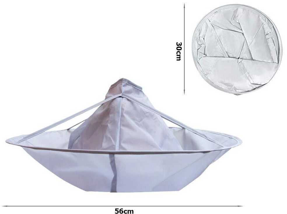 Kirpimo apsiaustas poliesternis, 56 cm, sidabrinis