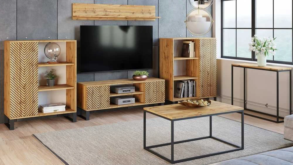 Knygų komoda Herringbone Oak Craft Decor