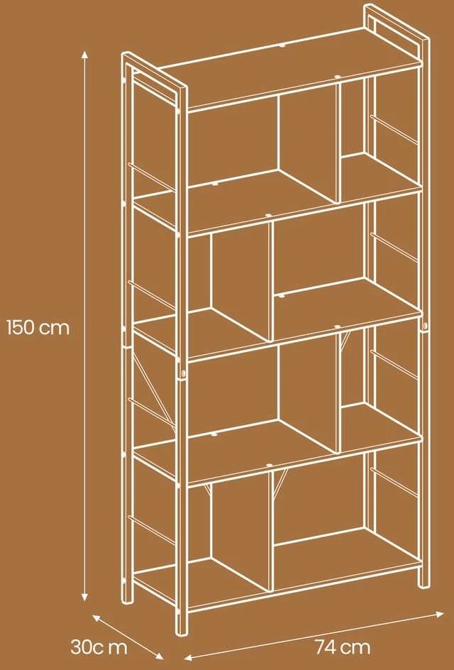 Songmics Knygų lentyna 74 x 30 x 150 cm