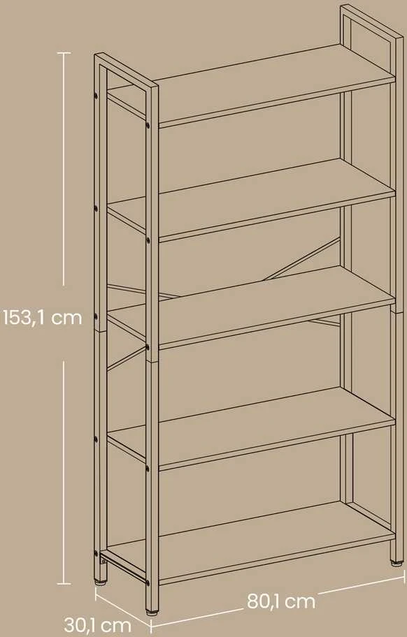 Songmics Knygų lentyna VASAGLE 80x30x153 cm