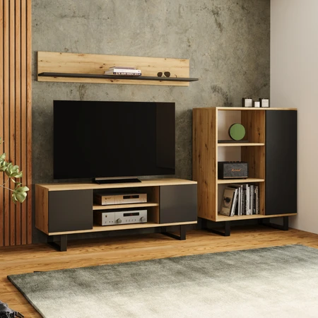 Komoda FONDI Oak artisan juodas
