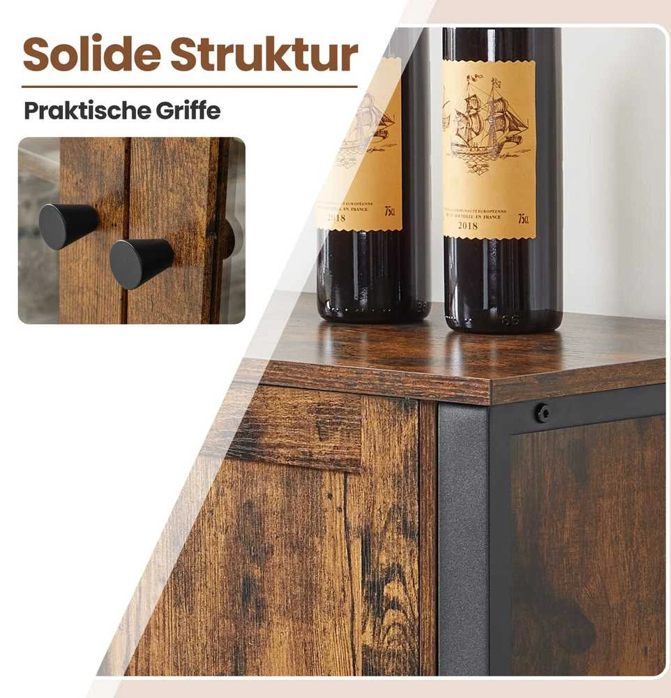 Songmics Vasagle 3 durų spintelė, virtuvinė spintelė, sandėliavimo spintelė