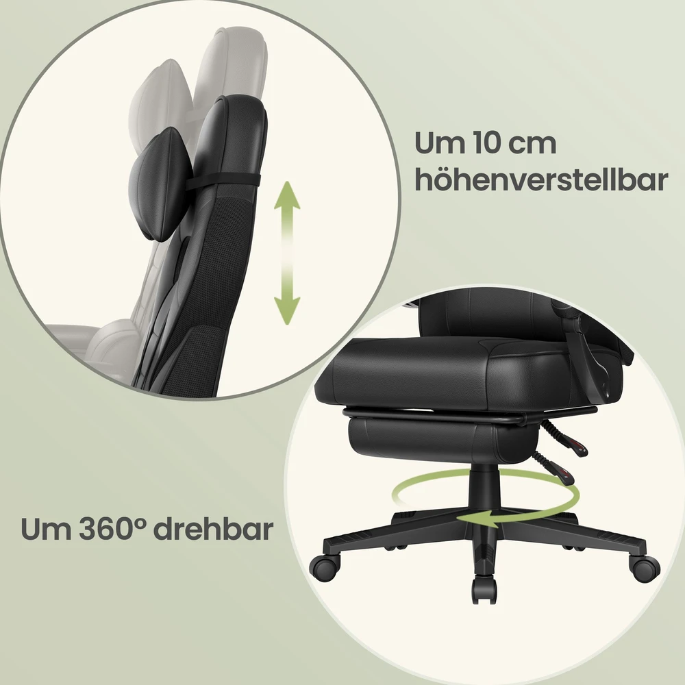 Songmics Kompiuterinė kėdė Juoda