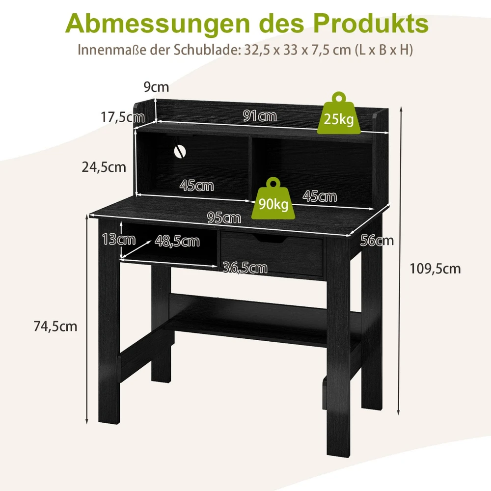 Kompiuterinis stalas 95 x 56 x 109.5 cm