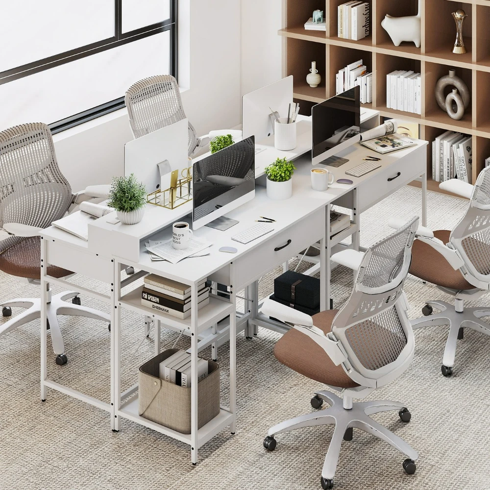 Kompiuterinis stalas baltas 106x48x90