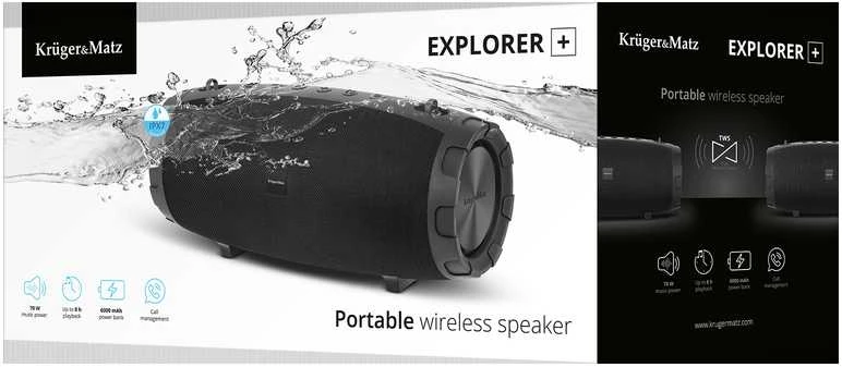 Kruger & Matz Explorer+ nešiojamasis Bluetooth garsiakalbis