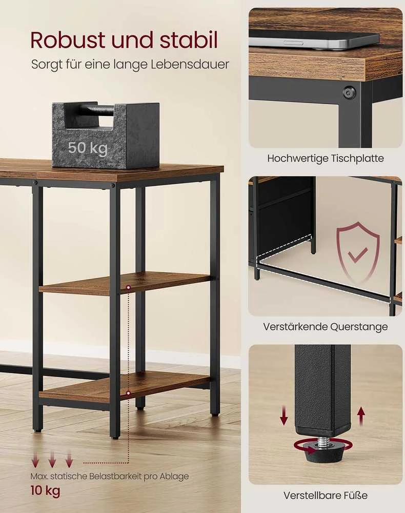 Songmics Kompiuterio stalas 60 × 160 × 76 cm