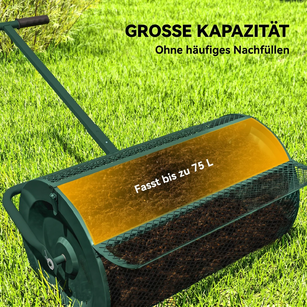 Komposto barstytuvas 75 l, žalias, 70 × 40 × 112 cm