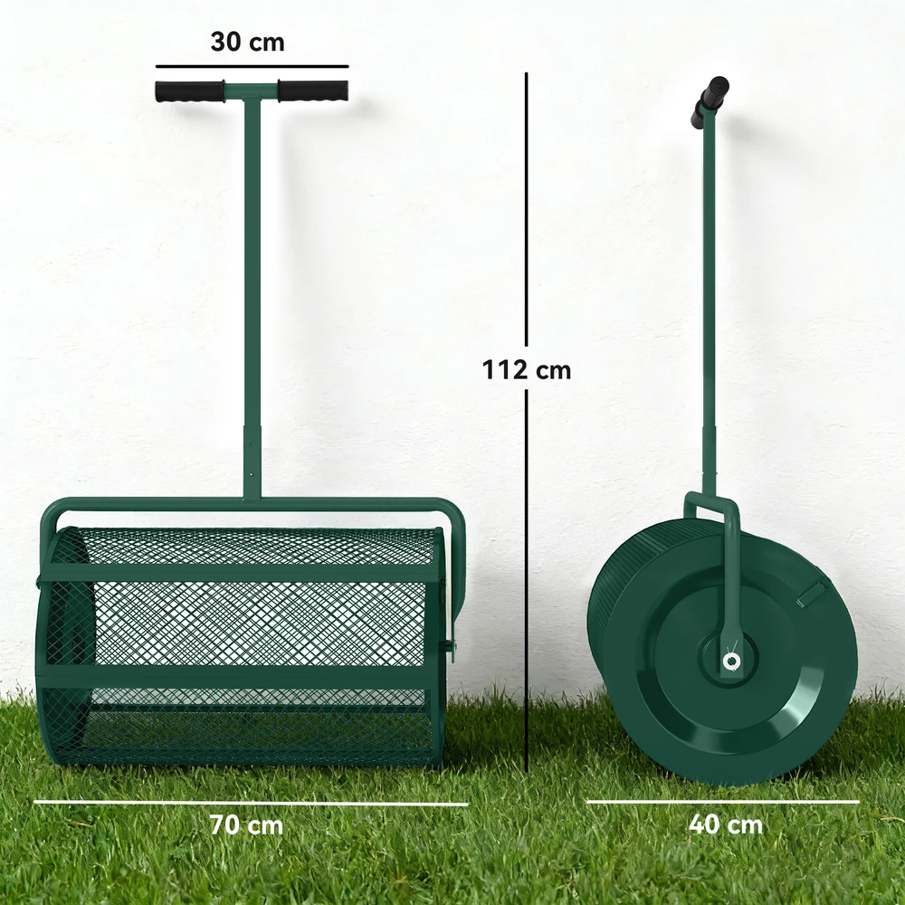 Komposto barstytuvas 75 l, žalias, 70 × 40 × 112 cm
