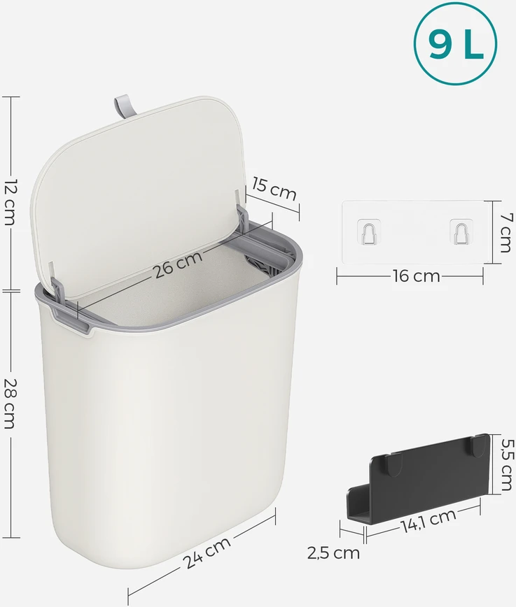 Songmics Komposto dėžė 9L balta