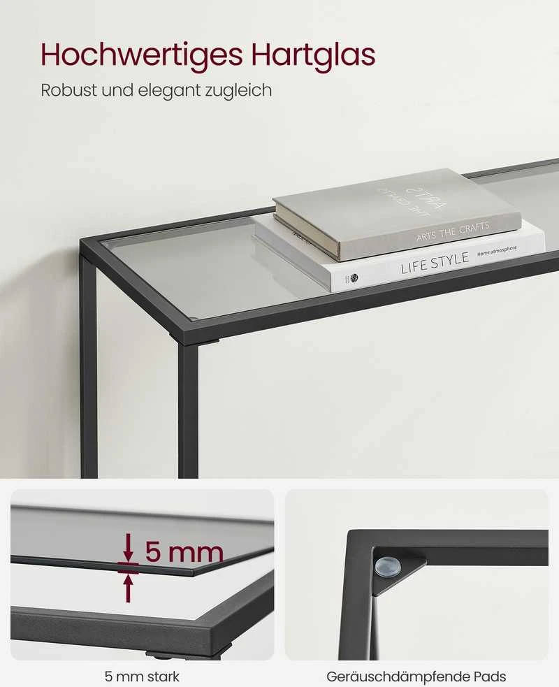 Songmics Konsolinis stalas 20 x 100 x 80 cm