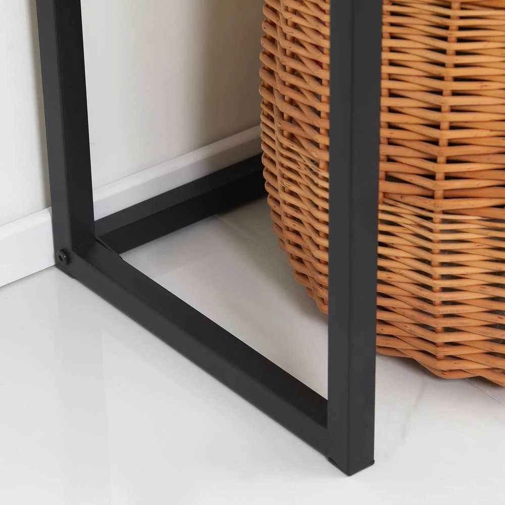 HOMCOM konsolinis staliukas su stalčiumi, industrinio dizaino sofos ar prieškambario staliukas, pagalbinis staliukas svetainei, prieškambariui, plieno, natūralus, 80 x 30 x 76 cm