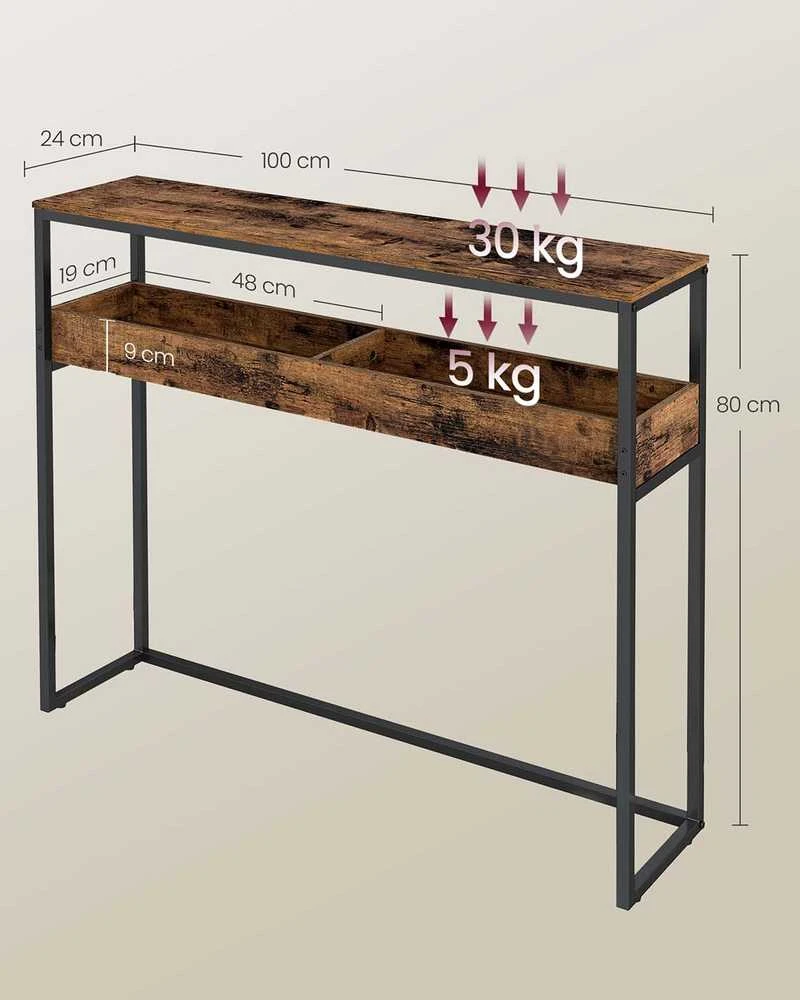 Songmics Konsolinis stalas 24 x 100 x 80 cm