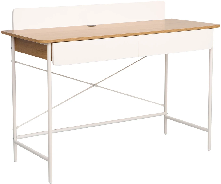 Home4You Rašomasis stalas FERDIE 120x48xH88cm, uosio/baltos spalvos