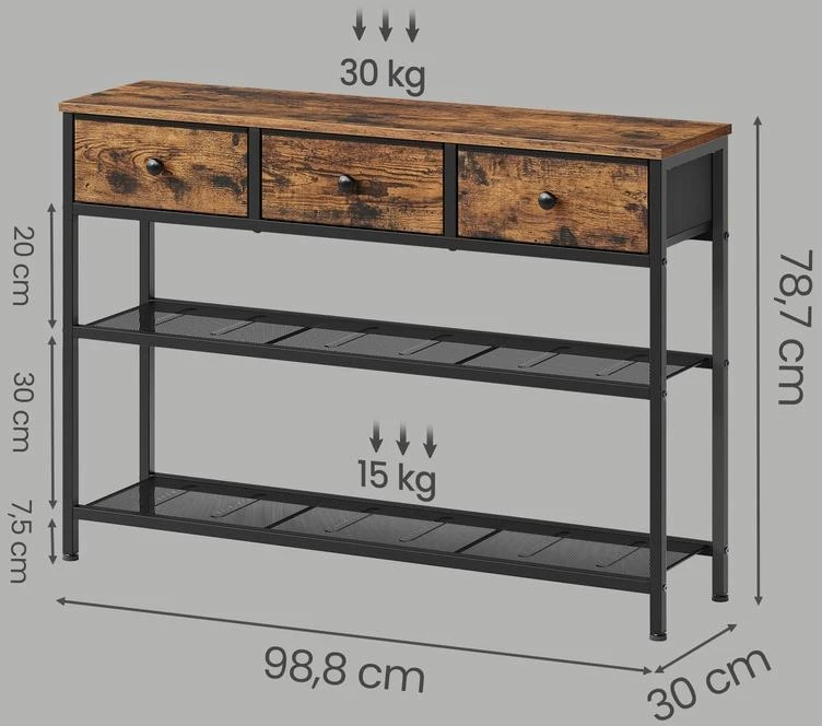 Konsolinis staliukas 30 x 98.8 x 78.7 cm