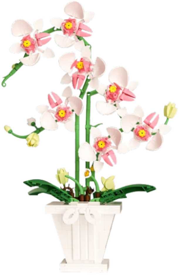 Lean Toys Konstravimo blokų rinkinys 'Elegant Orchid' (718 detalių)