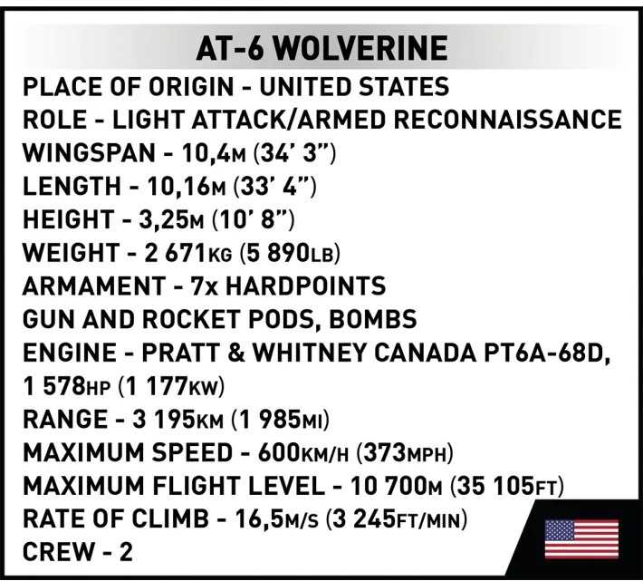 Cobi Konstravimo rinkinys AT-6 Wolverine, 263 dalys