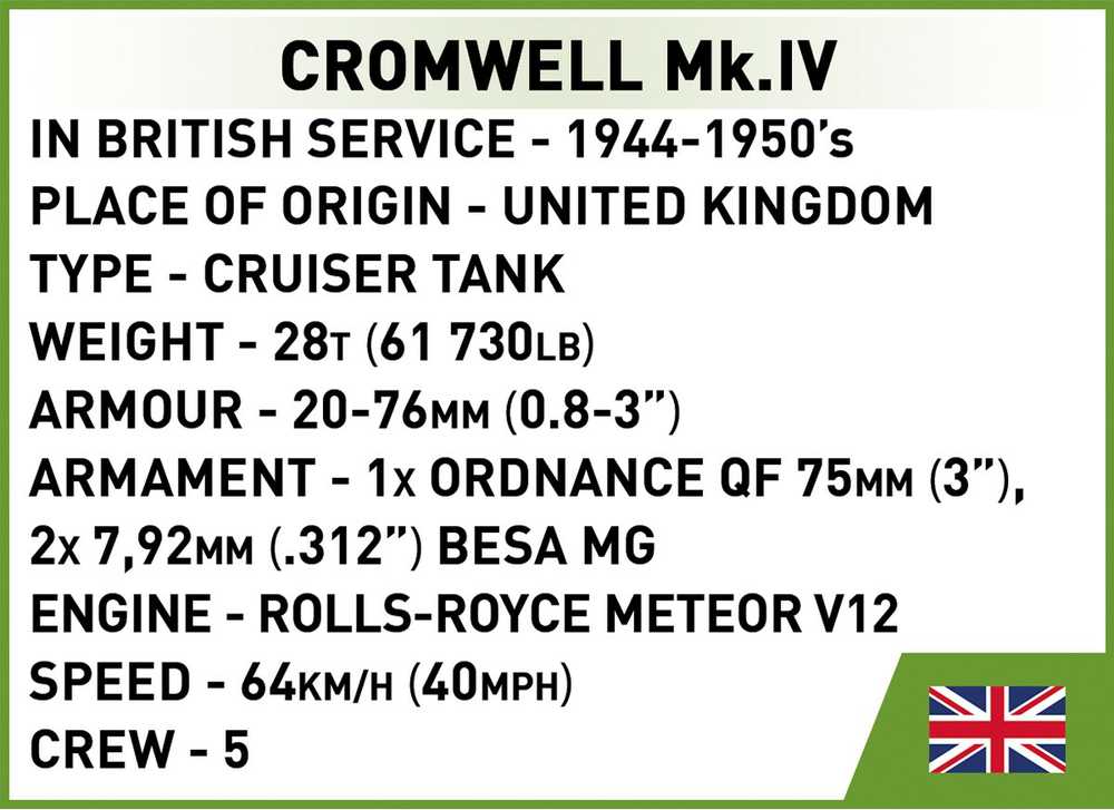 Konstruktorius Cobi Cromwell Mk.IV, 110 d.