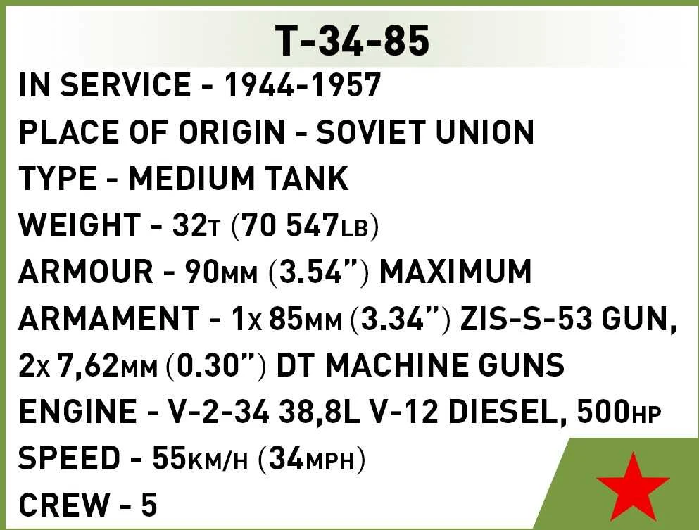 Konstruktorius Cobi Tankas T-34/85, 110 d.