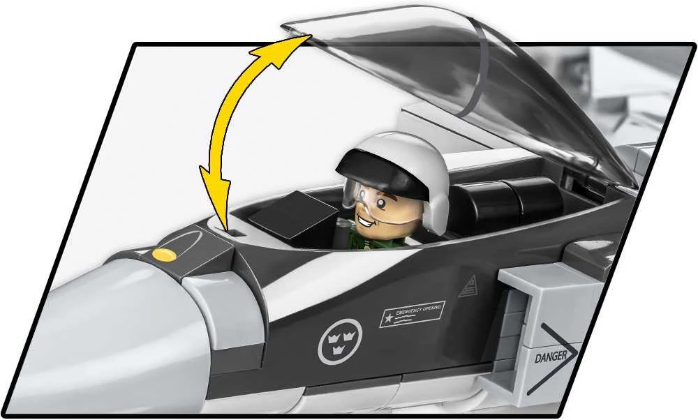 Cobi Konstruktorius karinis lėktuvas Saab Jas 39 Gripen E, 480 detalių