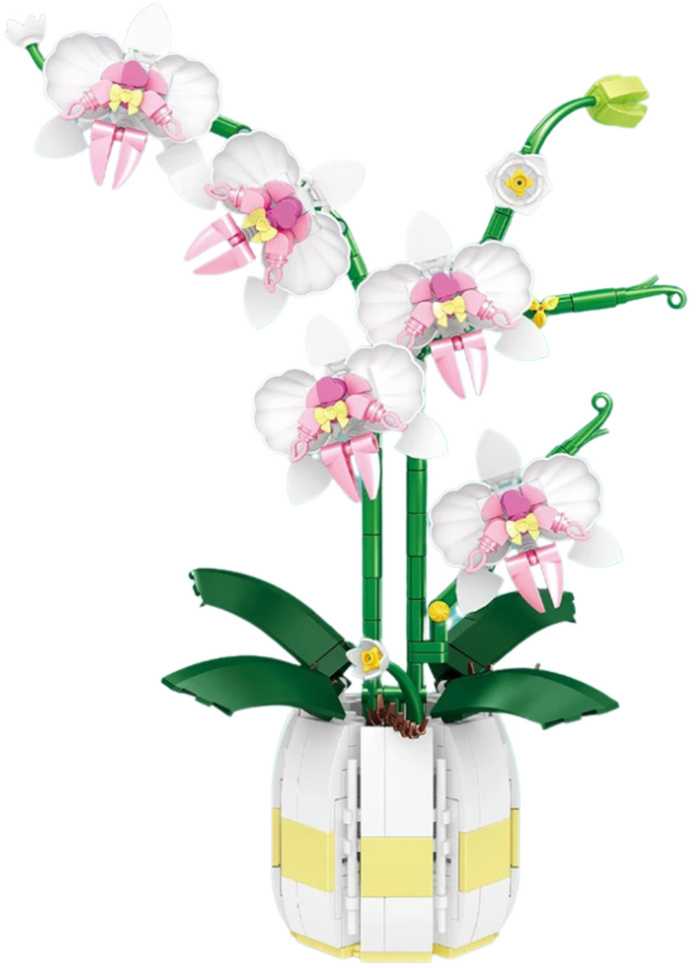 Lean Toys Konstruktorius Orchidėja Vazonėlyje 616 detalių