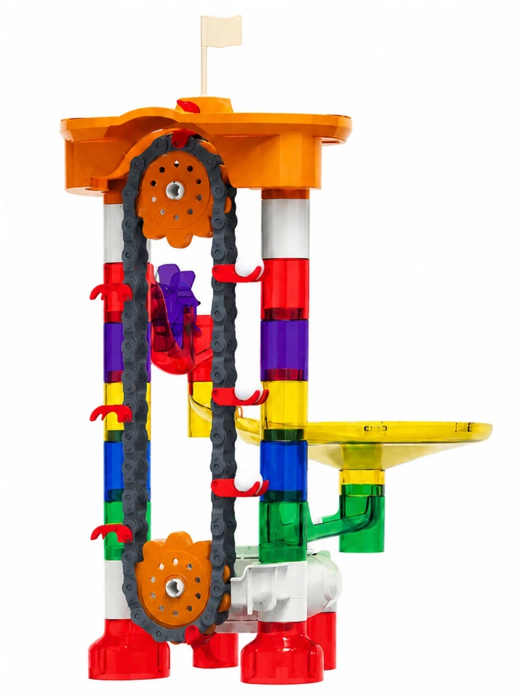Lean Toys Konstruktorius su automatiniu rutuliukų keltuvu, įvairiaspalvis, 85 dalių