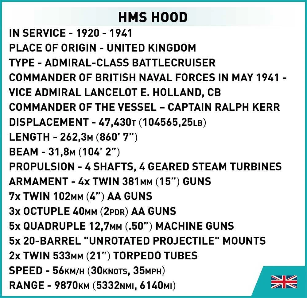 „Konstruktorius Cobi“ istorinė kolekcija, Antrojo pasaulinio karo HMS „Hood 4830“, 2613 m.