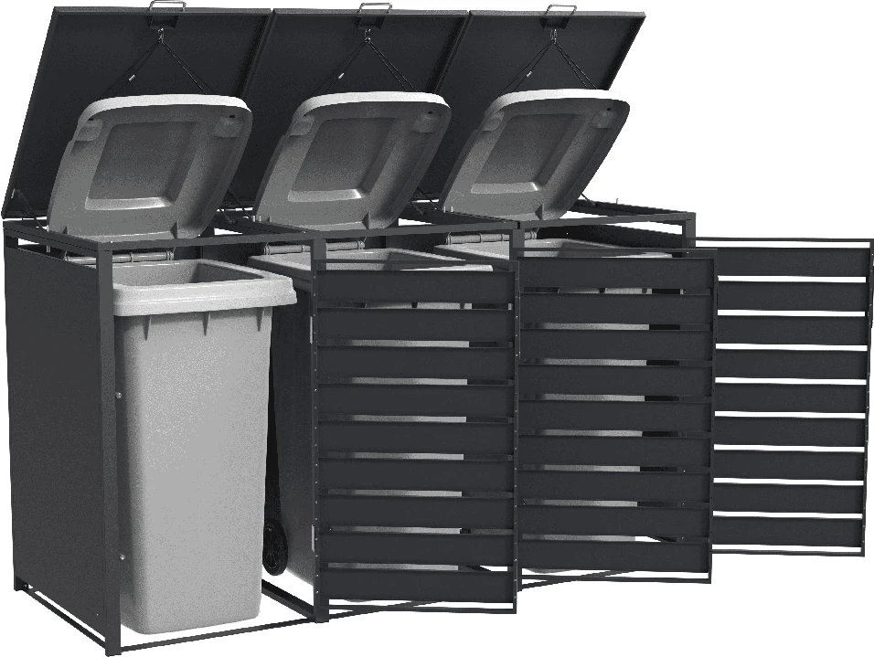 Metalinė triguba konteinerio stoginė HATIS, antracito