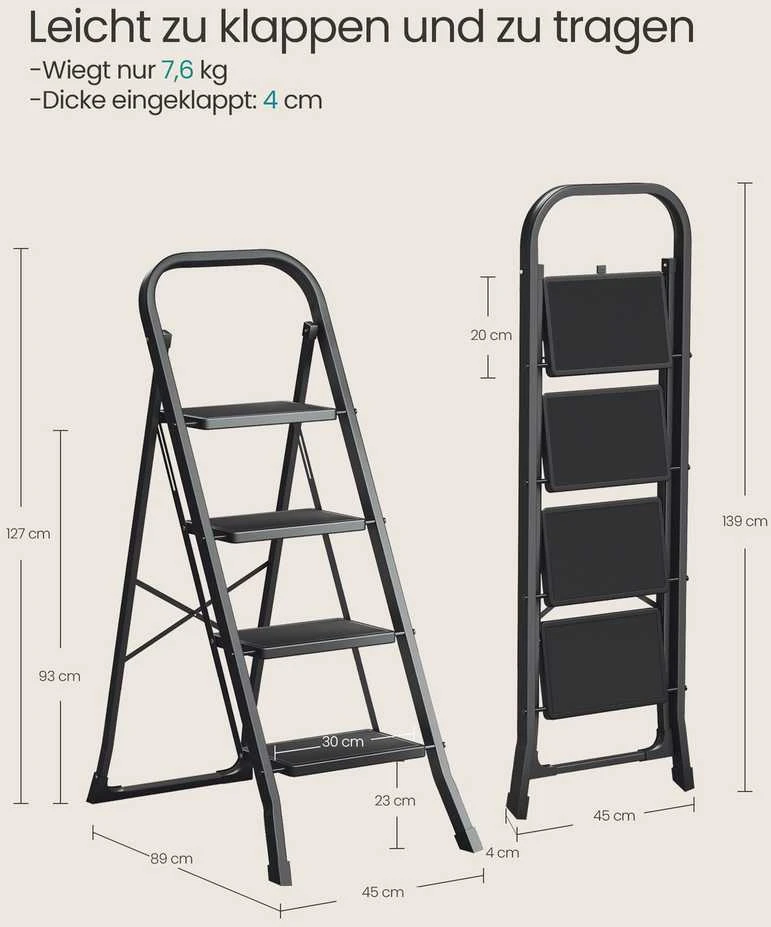 Songmics Kopėčios 89 x 45 x 127 cm