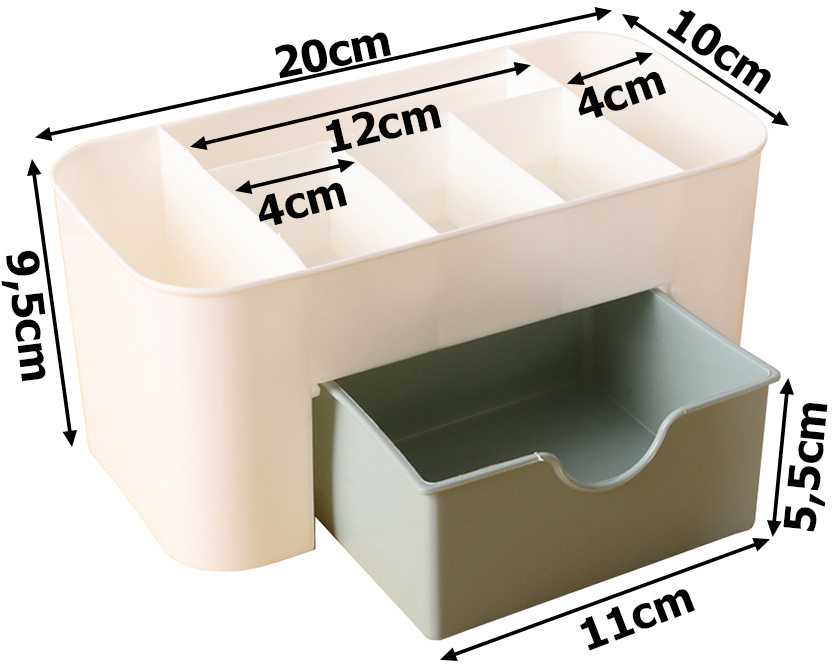 Kosmetikos ir papuošalų dėklas su stalčiumi 20x10x9,5 cm