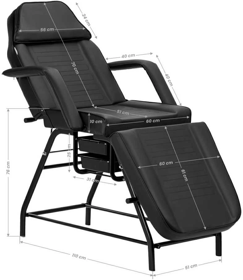 Activeshop Kosmetologinis krėslas VISAGE 557A Juodas