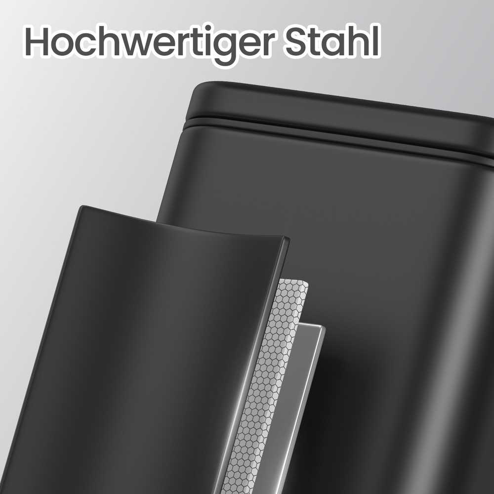 Songmics Kosmetinė šiukšliadėžė su dangčiu, 10 l, juoda