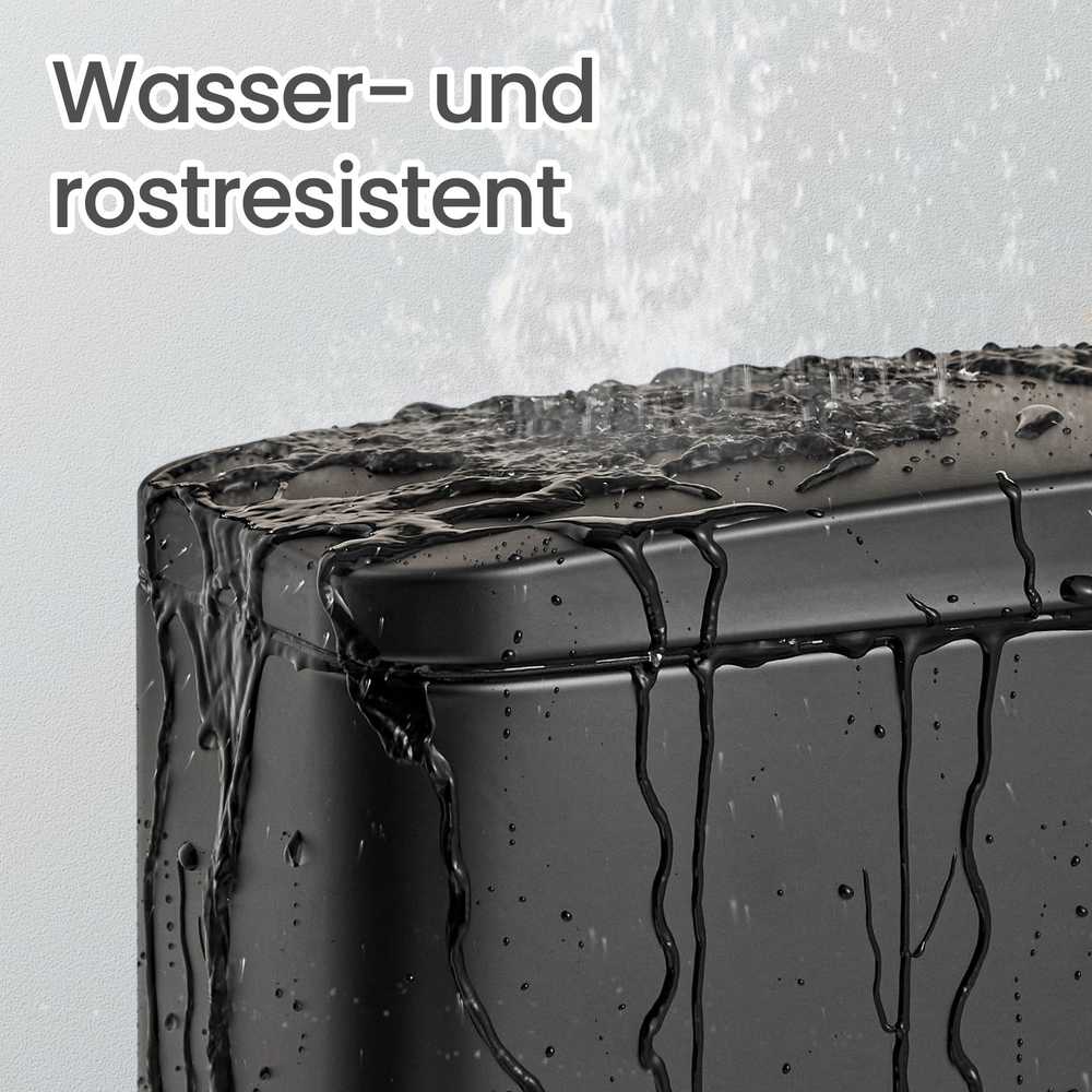 Songmics Kosmetinė šiukšliadėžė su dangčiu, 10 l, juoda