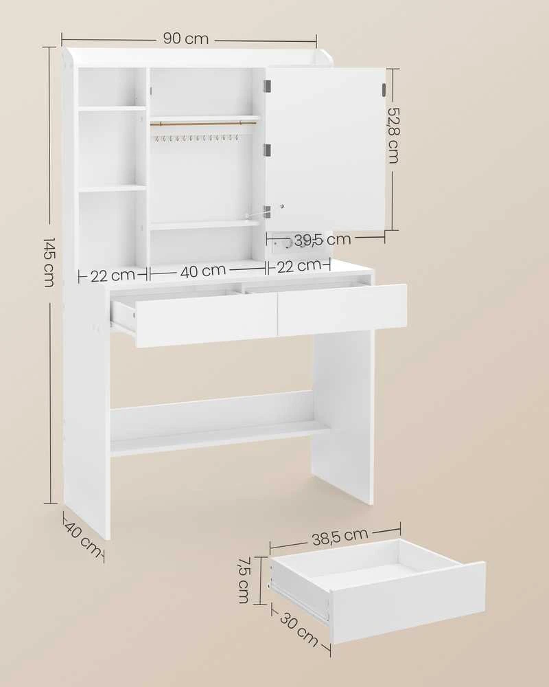 Songmics Kosmetinis staliukas 40 x 90 x 145 cm