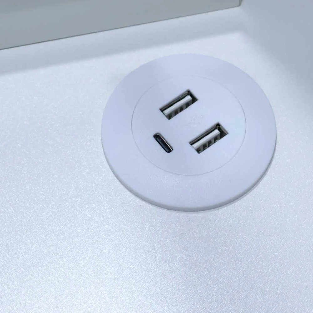 Kosmetinis staliukas su LED veidrodžiu ir USB įkrovimo panele, baltas su auksinėmis detalėmis, 138 x 87 x 40 cm