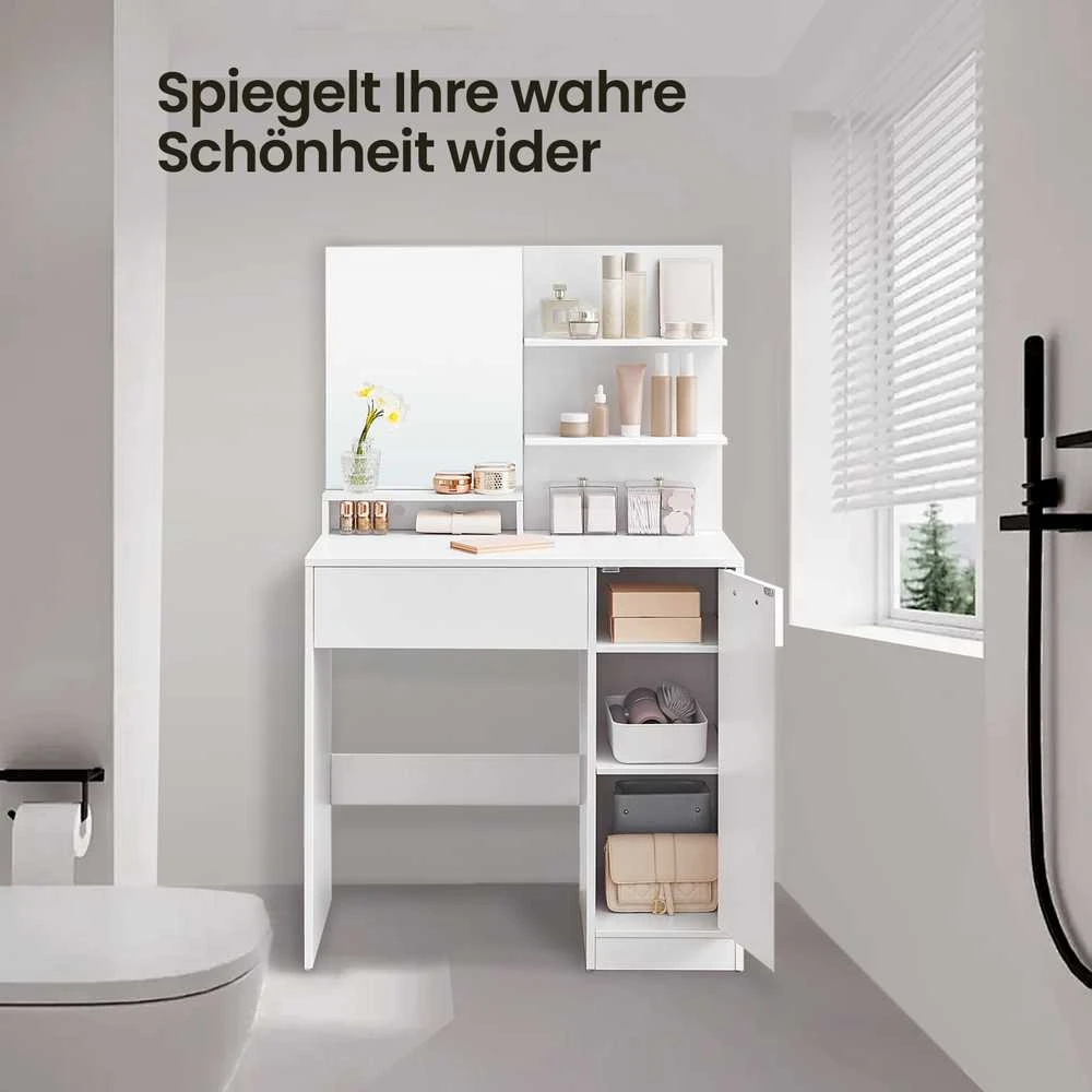 Songmics Vasagle Tualetinis staliukas, tualetinis staliukas, su veidrodžiu