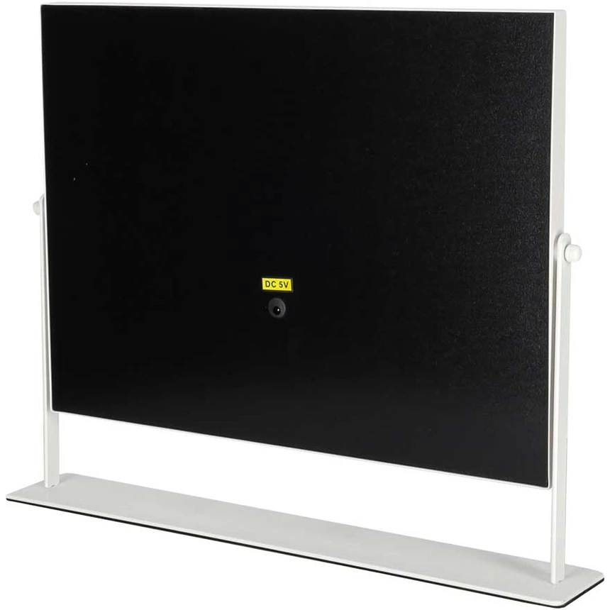 Kosmetinis veidrodis su 10 LED lempučių ir 3 šviesos spalvomis, baltas, 45 × 37 × 7,5 cm