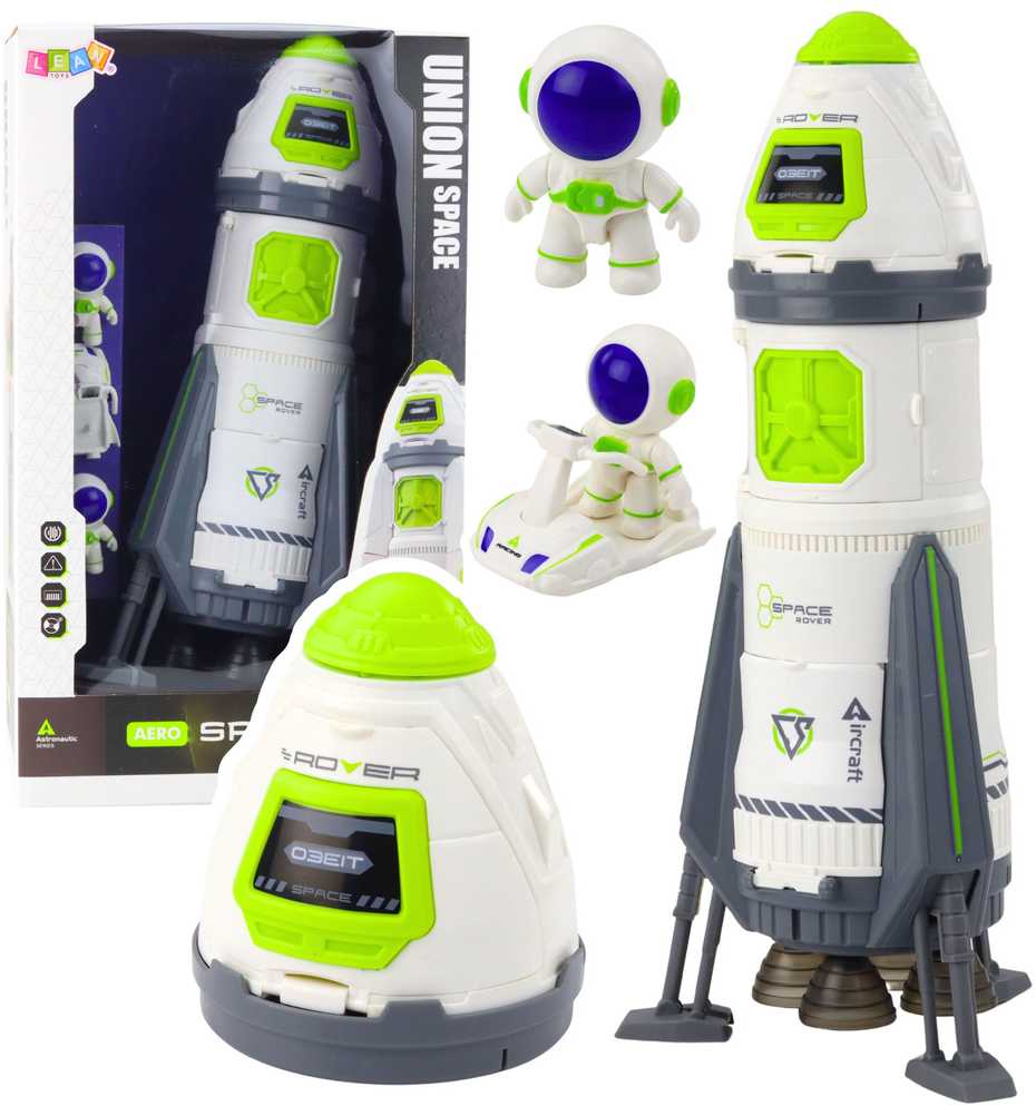 Lean Toys Kosminis laivas su astronautų figūrėlėmis ir šviesos bei garso efektais