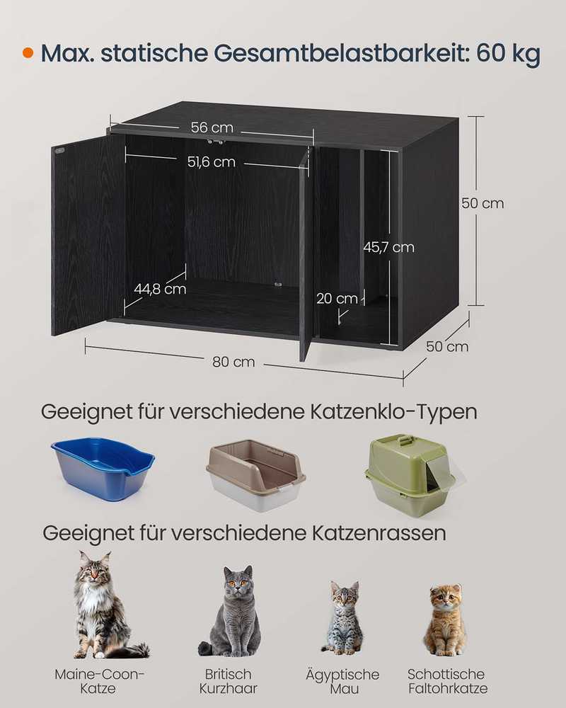 Songmics Kraiko dėžės spintelė 56 × 44,8 × 45,7 cm